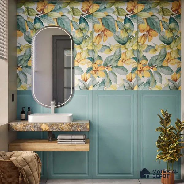 Punch Look Wall Tile TL 07192 D Photoframe Aqua 4 ft x 2 ft Vitrified Matte Finish - 9 mm