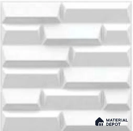 White Vault ZW08 3D Wall Panel | 1.6 ft x 1.6 ft | Gray Marble - 15 mm
