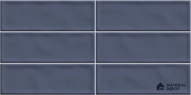 Subway Wall Tile TL 06555 B Messi Blue 2 ft x 1 ft Ceramic Glossy Finish - 8 mm | Suitable for Kitchen & Bathroom | Please Expect a Slight Variation of Pattern (Sample)
