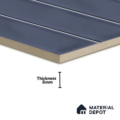 Subway Wall Tile TL 06555 B Messi Blue 2 ft x 1 ft Ceramic Glossy Finish - 8 mm | Suitable for Kitchen & Bathroom | Please Expect a Slight Variation of Pattern (Sample)
