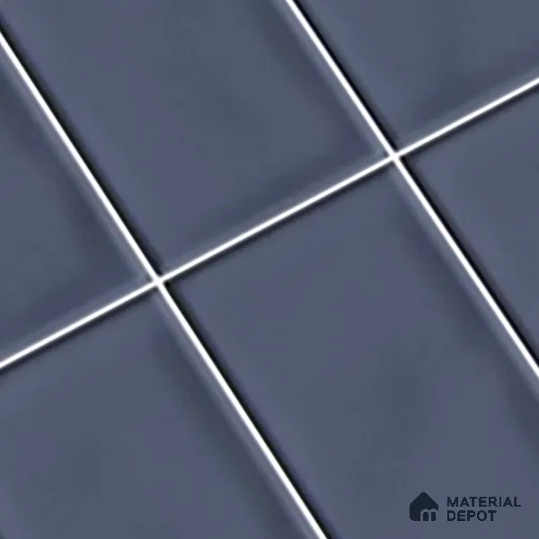 Subway Wall Tile TL 06555 B Messi Blue 2 ft x 1 ft Ceramic Glossy Finish - 8 mm | Suitable for Kitchen & Bathroom | Please Expect a Slight Variation of Pattern (Sample)