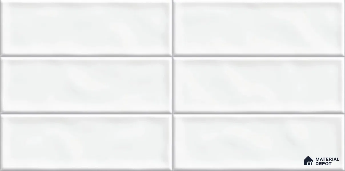 Subway Wall Tile TL 06555 C Messi Grey Line 2 ft x 1 ft Ceramic Glossy Finish - 8 mm | Suitable for Kitchen & Bathroom | Please Expect a Slight Variation of Pattern (Sample)