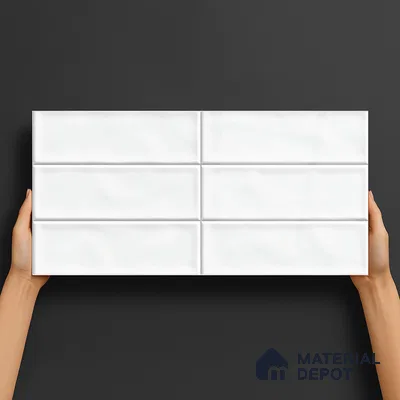 Subway Wall Tile TL 06555 C Messi Grey Line 2 ft x 1 ft Ceramic Glossy Finish - 8 mm | Suitable for Kitchen & Bathroom | Please Expect a Slight Variation of Pattern (Sample)
