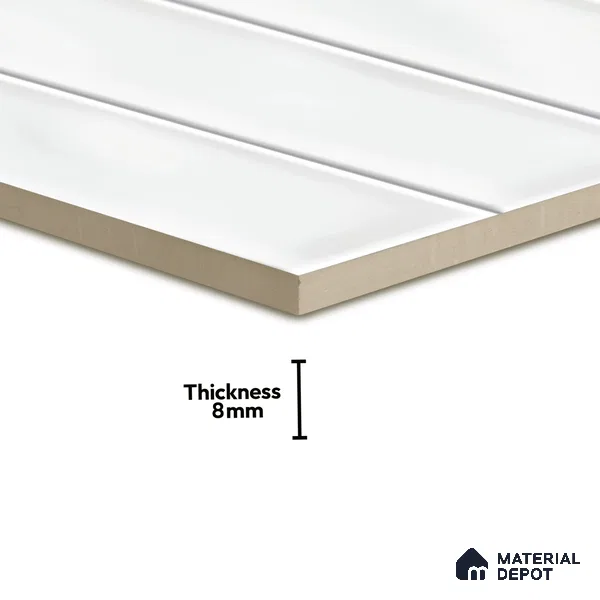 Subway Wall Tile TL 06555 C Messi Grey Line 2 ft x 1 ft Ceramic Glossy Finish - 8 mm | Suitable for Kitchen & Bathroom | Please Expect a Slight Variation of Pattern (Sample)