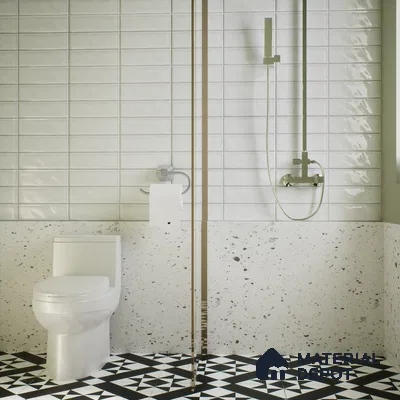 Subway Wall Tile TL 06555 C Messi Grey Line 2 ft x 1 ft Ceramic Glossy Finish - 8 mm | Suitable for Kitchen & Bathroom | Please Expect a Slight Variation of Pattern (Sample)