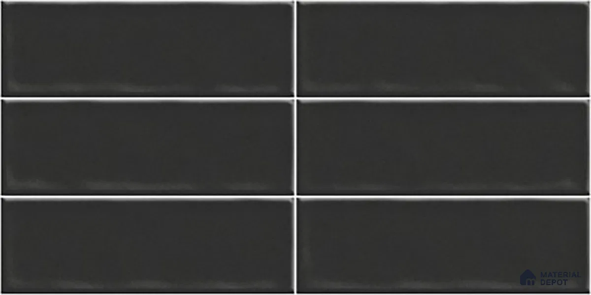 Subway Wall Tile TL 06555 D Messi Black 2 ft x 1 ft Ceramic Glossy Finish - 8 mm | Suitable for Kitchen & Bathroom | Please Expect a Slight Variation of Pattern