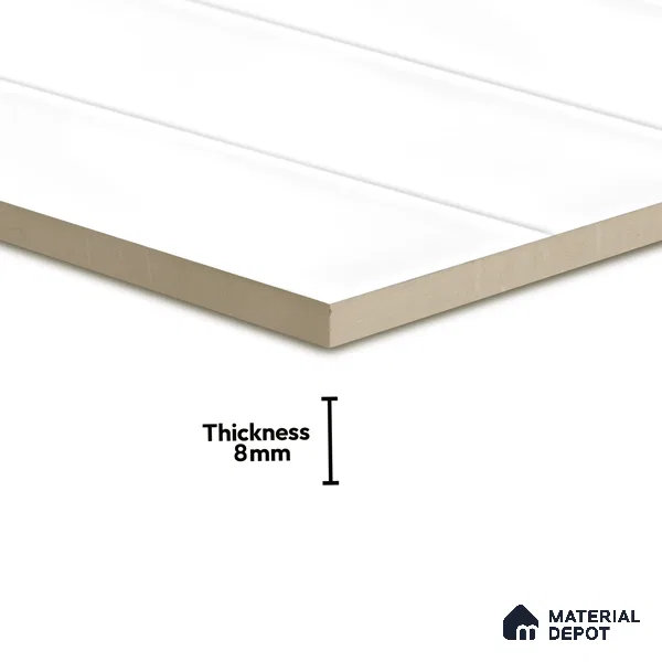 Subway Wall Tile TL 06555 E Messi Super White 2 ft x 1 ft Ceramic Glossy Finish - 8 mm | Suitable for Kitchen & Bathroom | Please Expect a Slight Variation of Pattern