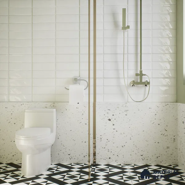 Subway Wall Tile TL 06555 E Messi Super White 2 ft x 1 ft Ceramic Glossy Finish - 8 mm | Suitable for Kitchen & Bathroom | Please Expect a Slight Variation of Pattern