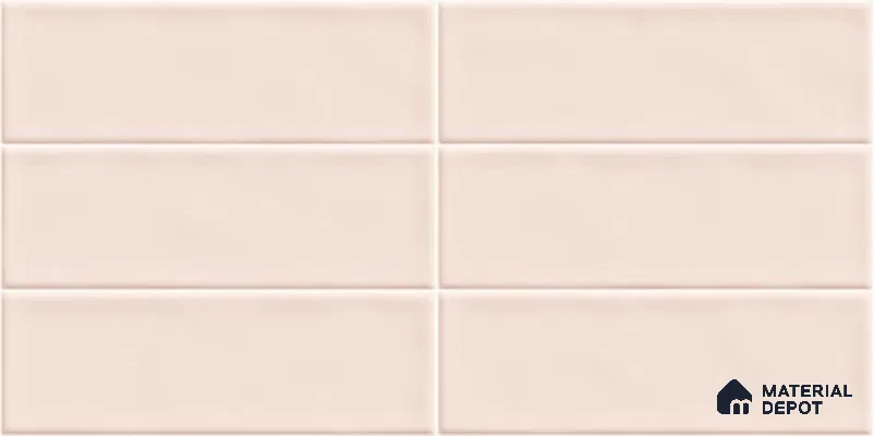 Subway Wall Tile TL 06555 F Messi Pink 2 ft x 1 ft Ceramic Glossy Finish - 8 mm | Suitable for Kitchen & Bathroom | Please Expect a Slight Variation of Pattern (Sample)