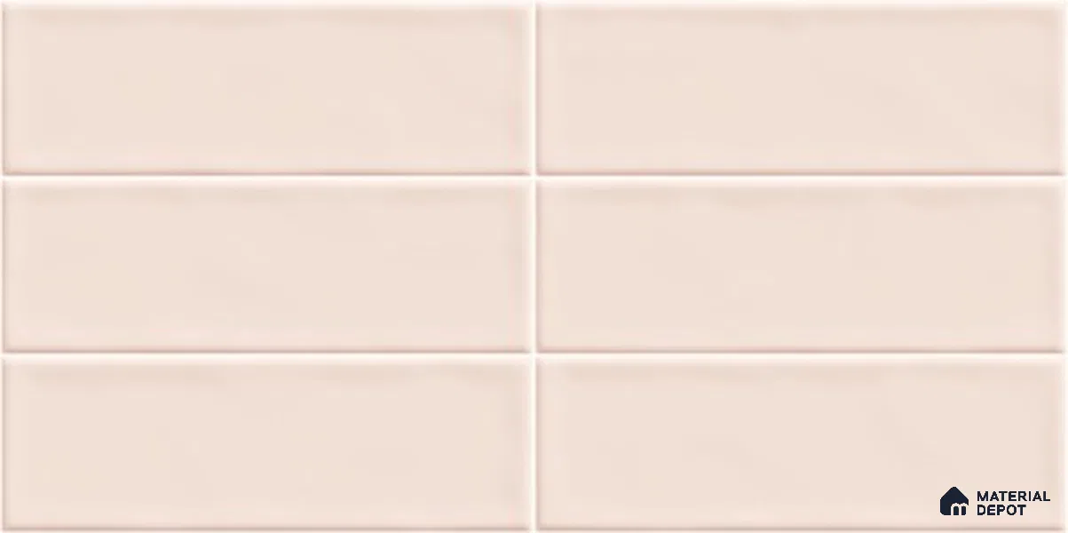 Subway Wall Tile TL 06555 F Messi Pink 2 ft x 1 ft Ceramic Glossy Finish - 8 mm | Suitable for Kitchen & Bathroom | Please Expect a Slight Variation of Pattern (Sample)