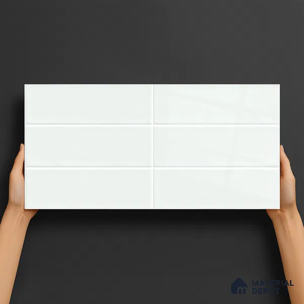 Subway Wall Tile TL 06555 Messi Mint 2 ft x 1 ft Ceramic Glossy Finish - 8 mm | Suitable for Kitchen & Bathroom | Please Expect a Slight Variation of Pattern