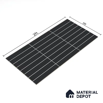 Subway Wall Tile TL 06564 B Wuxi Black 2 ft x 1 ft Ceramic Glossy Finish - 8 mm | Suitable for Kitchen & Bathroom | Please Expect a Slight Variation of Pattern (Sample)