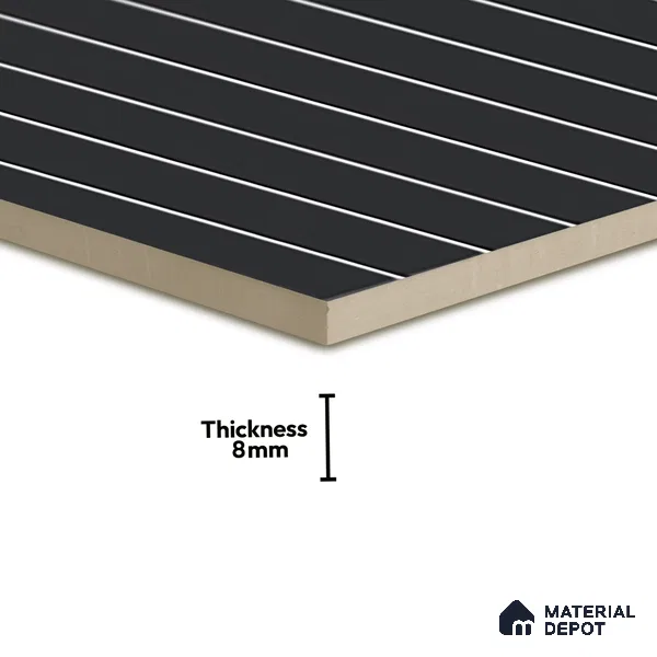 Subway Wall Tile TL 06564 B Wuxi Black 2 ft x 1 ft Ceramic Glossy Finish - 8 mm | Suitable for Kitchen & Bathroom | Please Expect a Slight Variation of Pattern (Sample)