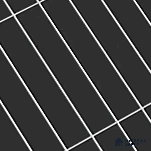 Subway Wall Tile TL 06564 B Wuxi Black 2 ft x 1 ft Ceramic Glossy Finish - 8 mm | Suitable for Kitchen & Bathroom | Please Expect a Slight Variation of Pattern (Sample)