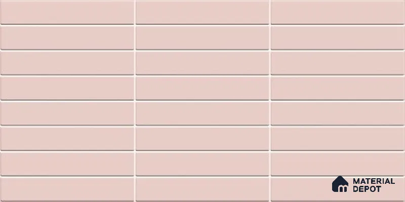 Subway Wall Tile TL 06564 C Wuxi Pink 2 ft x 1 ft Ceramic Glossy Finish - 8 mm | Suitable for Kitchen & Bathroom | Please Expect a Slight Variation of Pattern