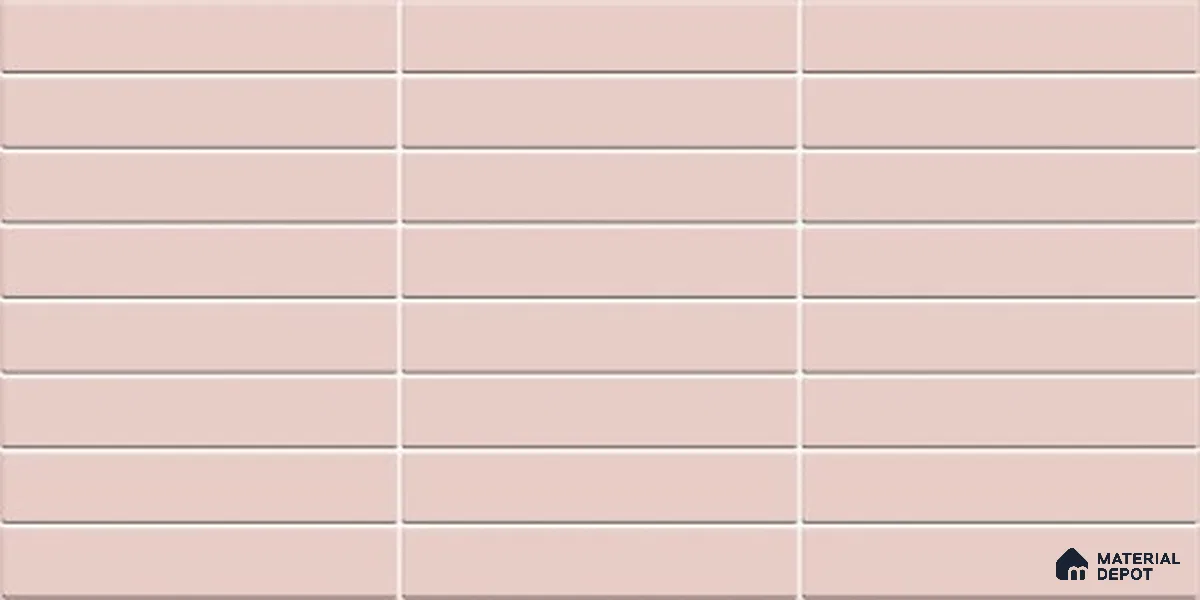 Subway Wall Tile TL 06564 C Wuxi Pink 2 ft x 1 ft Ceramic Glossy Finish - 8 mm | Suitable for Kitchen & Bathroom | Please Expect a Slight Variation of Pattern