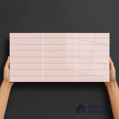 Subway Wall Tile TL 06564 C Wuxi Pink 2 ft x 1 ft Ceramic Glossy Finish - 8 mm | Suitable for Kitchen & Bathroom | Please Expect a Slight Variation of Pattern