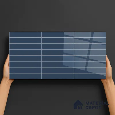 Subway Wall Tile TL 06564 D Wuxi Blue 2 ft x 1 ft Ceramic Glossy Finish - 8 mm | Suitable for Kitchen & Bathroom | Please Expect a Slight Variation of Pattern