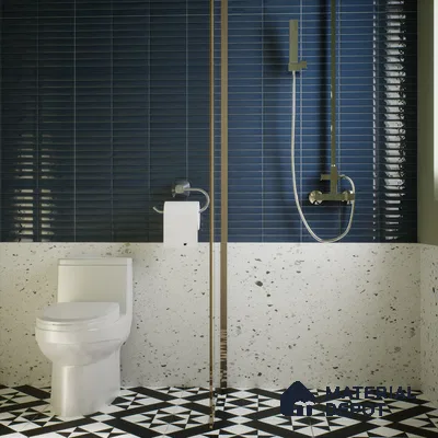 Subway Wall Tile TL 06564 D Wuxi Blue 2 ft x 1 ft Ceramic Glossy Finish - 8 mm | Suitable for Kitchen & Bathroom | Please Expect a Slight Variation of Pattern
