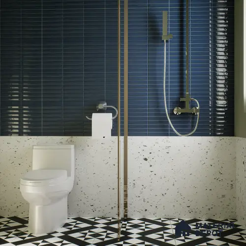 Subway Wall Tile TL 06564 D Wuxi Blue 2 ft x 1 ft Ceramic Glossy Finish - 8 mm | Suitable for Kitchen & Bathroom | Please Expect a Slight Variation of Pattern