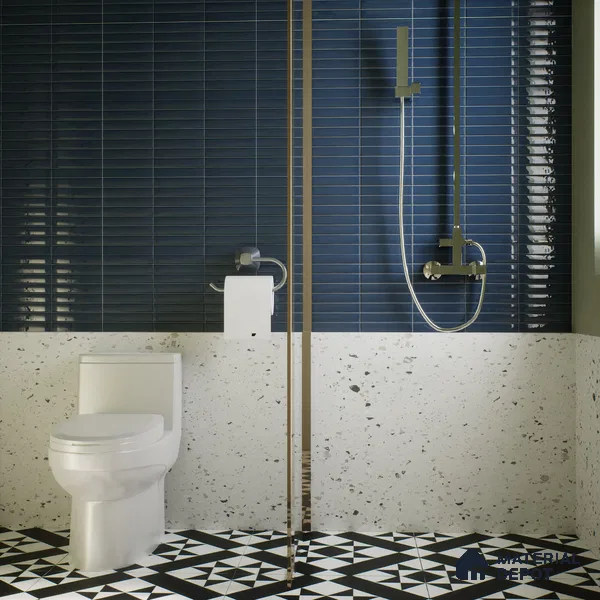 Subway Wall Tile TL 06564 D Wuxi Blue 2 ft x 1 ft Ceramic Glossy Finish - 8 mm | Suitable for Kitchen & Bathroom | Please Expect a Slight Variation of Pattern