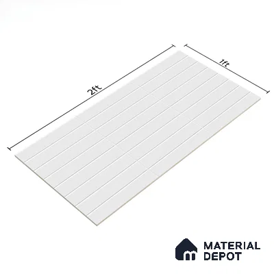 Subway Wall Tile TL 06564 E Wuxi White 2 ft x 1 ft Ceramic Glossy Finish - 8 mm | Suitable for Kitchen & Bathroom | Please Expect a Slight Variation of Pattern (Sample)