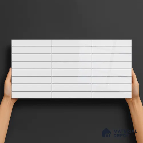 Subway Wall Tile TL 06564 F Wuxi Grey Line 2 ft x 1 ft Ceramic Glossy Finish - 8 mm | Suitable for Living Room, Kitchen & Bathroom | Image 02