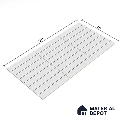 Subway Wall Tile TL 06564 F Wuxi Grey Line 2 ft x 1 ft Ceramic Glossy Finish - 8 mm | Suitable for Kitchen & Bathroom | Please Expect a Slight Variation of Pattern (Sample)