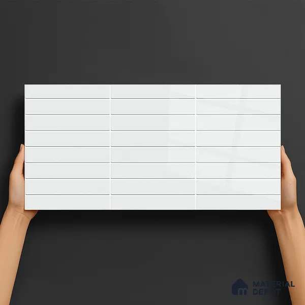 Subway Wall Tile TL 06564 Wuxi Mint 2 ft x 1 ft Ceramic Glossy Finish - 8 mm | Suitable for Kitchen & Bathroom | Please Expect a Slight Variation of Pattern (Sample)