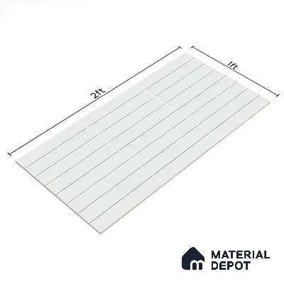 Subway Wall Tile TL 06564 Wuxi Mint 2 ft x 1 ft Ceramic Glossy Finish - 8 mm | Suitable for Kitchen & Bathroom | Please Expect a Slight Variation of Pattern (Sample)
