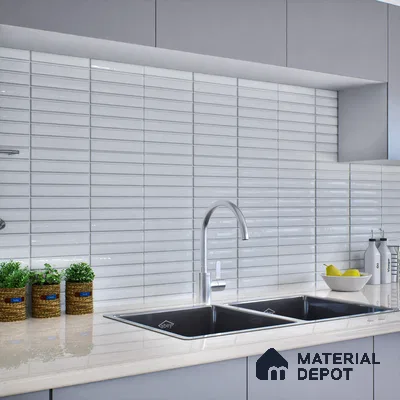 Subway Wall Tile TL 06564 Wuxi Mint 2 ft x 1 ft Ceramic Glossy Finish - 8 mm | Suitable for Kitchen & Bathroom | Please Expect a Slight Variation of Pattern (Sample)