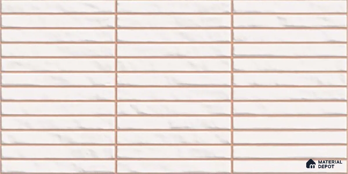 Subway Wall Tile TL 06524 Zuliya White 2 ft x 1 ft Ceramic Matte Finish - 8 mm | Suitable for Kitchen & Bathroom | Please Expect a Slight Variation of Pattern