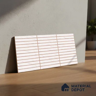 Subway Wall Tile TL 06524 Zuliya White 2 ft x 1 ft Ceramic Matte Finish - 8 mm | Suitable for Kitchen & Bathroom | Please Expect a Slight Variation of Pattern