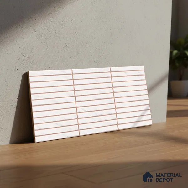 Subway Wall Tile TL 06524 Zuliya White 2 ft x 1 ft Ceramic Matte Finish - 8 mm | Suitable for Kitchen & Bathroom | Please Expect a Slight Variation of Pattern