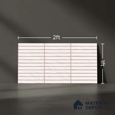 Subway Wall Tile TL 06524 Zuliya White 2 ft x 1 ft Ceramic Matte Finish - 8 mm | Suitable for Kitchen & Bathroom | Please Expect a Slight Variation of Pattern