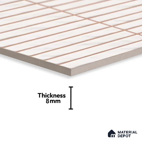 Subway Wall Tile TL 06524 Zuliya White 2 ft x 1 ft Ceramic Matte Finish - 8 mm | Suitable for Kitchen & Bathroom | Please Expect a Slight Variation of Pattern