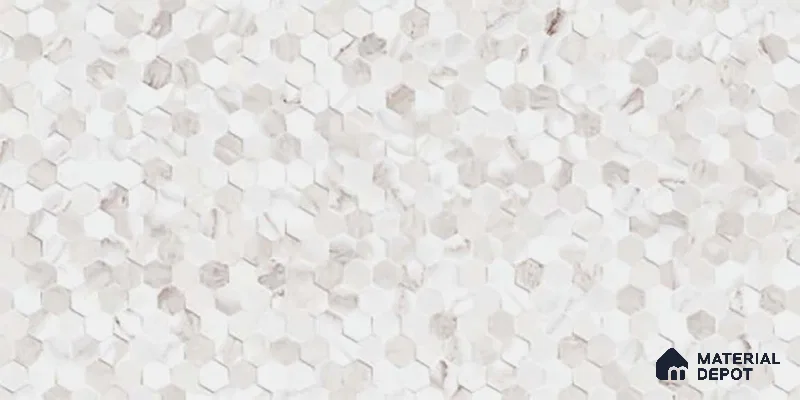 Patterned Wall Tile TL 06545 B Globe Matt White Honey 2 ft x 1 ft Ceramic Matte Finish - 8 mm | Suitable for Living Room, Kitchen & Bathroom | Please Expect a Slight Variation of Pattern (Sample)