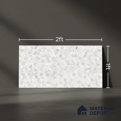 Patterned Wall Tile TL 06545 B Globe Matt White Honey 2 ft x 1 ft Ceramic Matte Finish - 8 mm | Suitable for Living Room, Kitchen & Bathroom | Please Expect a Slight Variation of Pattern (Sample)