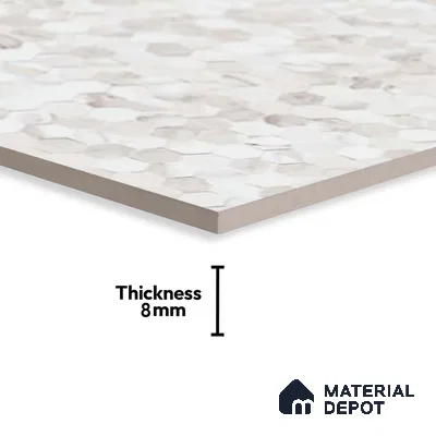 Patterned Wall Tile TL 06545 B Globe Matt White Honey 2 ft x 1 ft Ceramic Matte Finish - 8 mm | Suitable for Living Room, Kitchen & Bathroom | Please Expect a Slight Variation of Pattern (Sample)