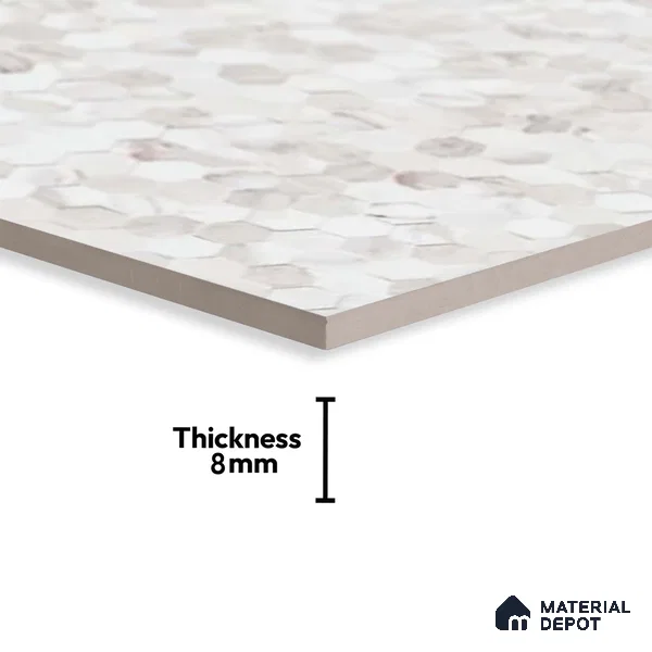 Patterned Wall Tile TL 06545 B Globe Matt White Honey 2 ft x 1 ft Ceramic Matte Finish - 8 mm | Suitable for Living Room, Kitchen & Bathroom | Please Expect a Slight Variation of Pattern (Sample)