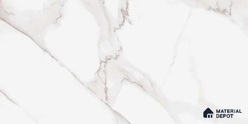 Marble Wall Tile TL 06545 C Globe Matt White 2 ft x 1 ft Ceramic Matte Finish - 8 mm | Suitable for Living Room, Kitchen & Bathroom