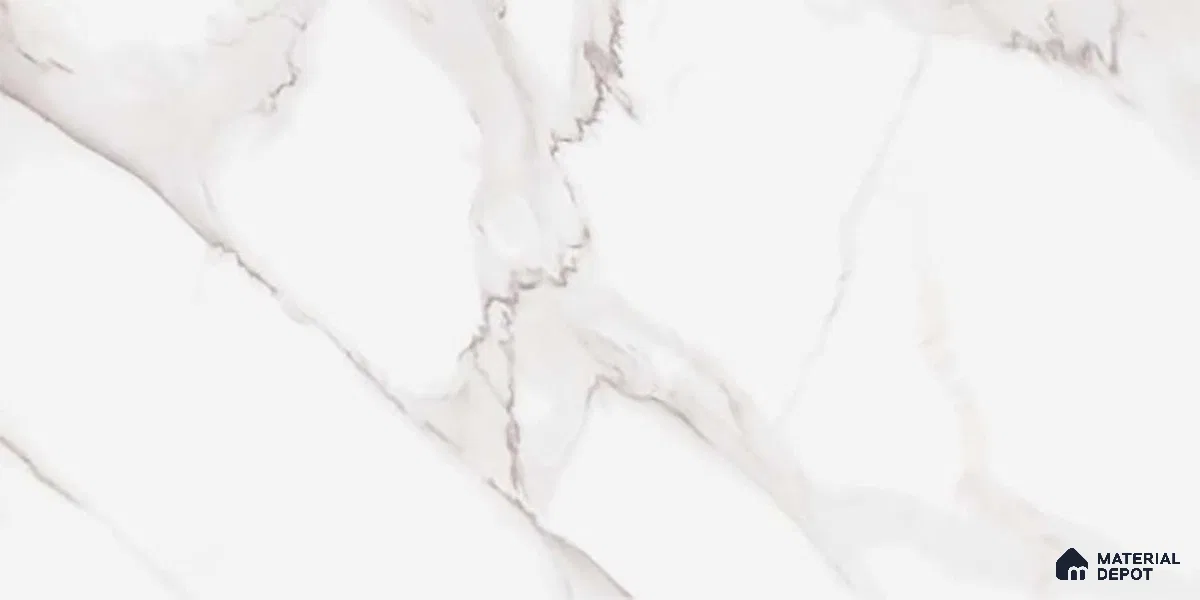 Marble Wall Tile TL 06545 C Globe Matt White 2 ft x 1 ft Ceramic Matte Finish - 8 mm | Suitable for Living Room, Kitchen & Bathroom