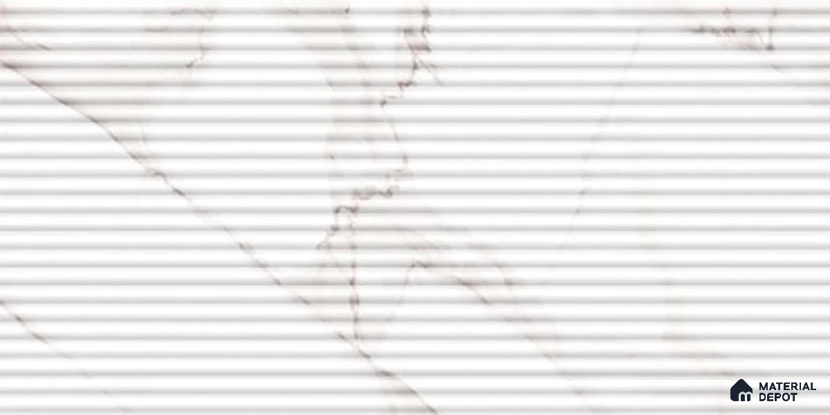 Highlighter Wall Tile TL 06545 Globe Matt White Small Liner 2 ft x 1 ft Ceramic Matte Finish - 8 mm | Suitable for Living Room, Kitchen & Bathroom (Sample)