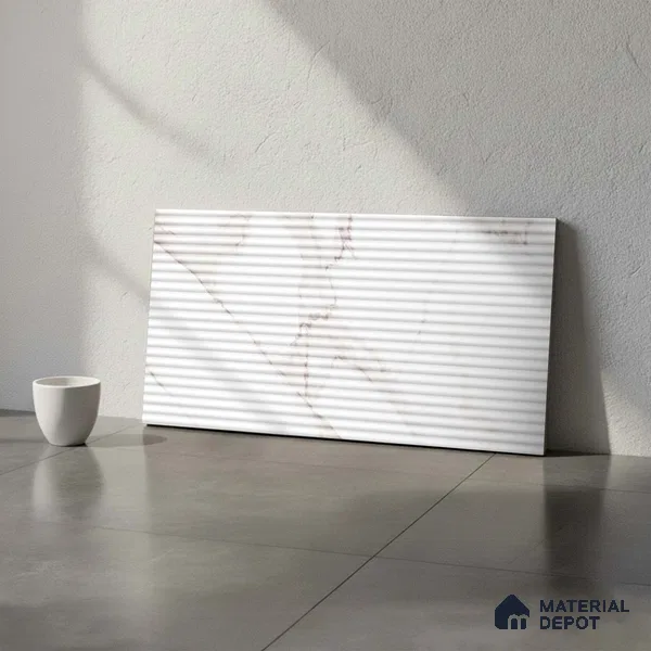 Highlighter Wall Tile TL 06545 Globe Matt White Small Liner 2 ft x 1 ft Ceramic Matte Finish - 8 mm | Suitable for Living Room, Kitchen & Bathroom (Sample)