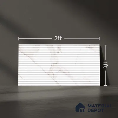 Highlighter Wall Tile TL 06545 Globe Matt White Small Liner 2 ft x 1 ft Ceramic Matte Finish - 8 mm | Suitable for Living Room, Kitchen & Bathroom (Sample)