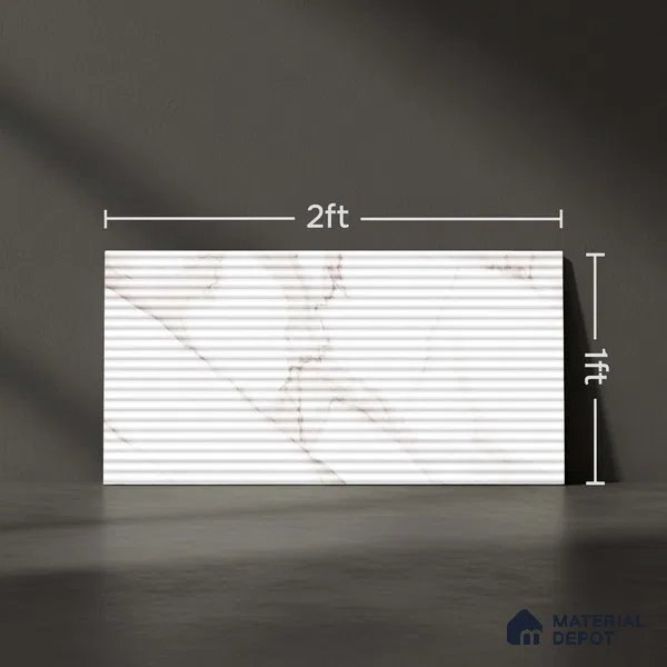 Highlighter Wall Tile TL 06545 Globe Matt White Small Liner 2 ft x 1 ft Ceramic Matte Finish - 8 mm | Suitable for Living Room, Kitchen & Bathroom (Sample)