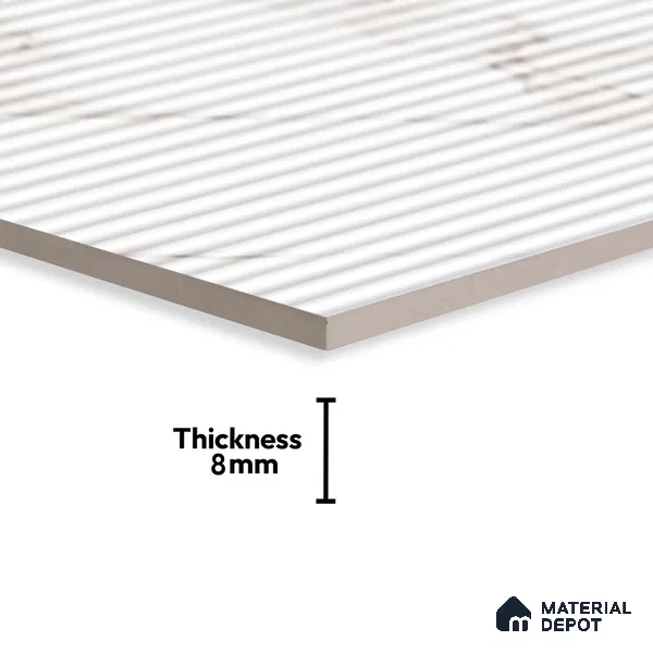 Highlighter Wall Tile TL 06545 Globe Matt White Small Liner 2 ft x 1 ft Ceramic Matte Finish - 8 mm | Suitable for Living Room, Kitchen & Bathroom (Sample)