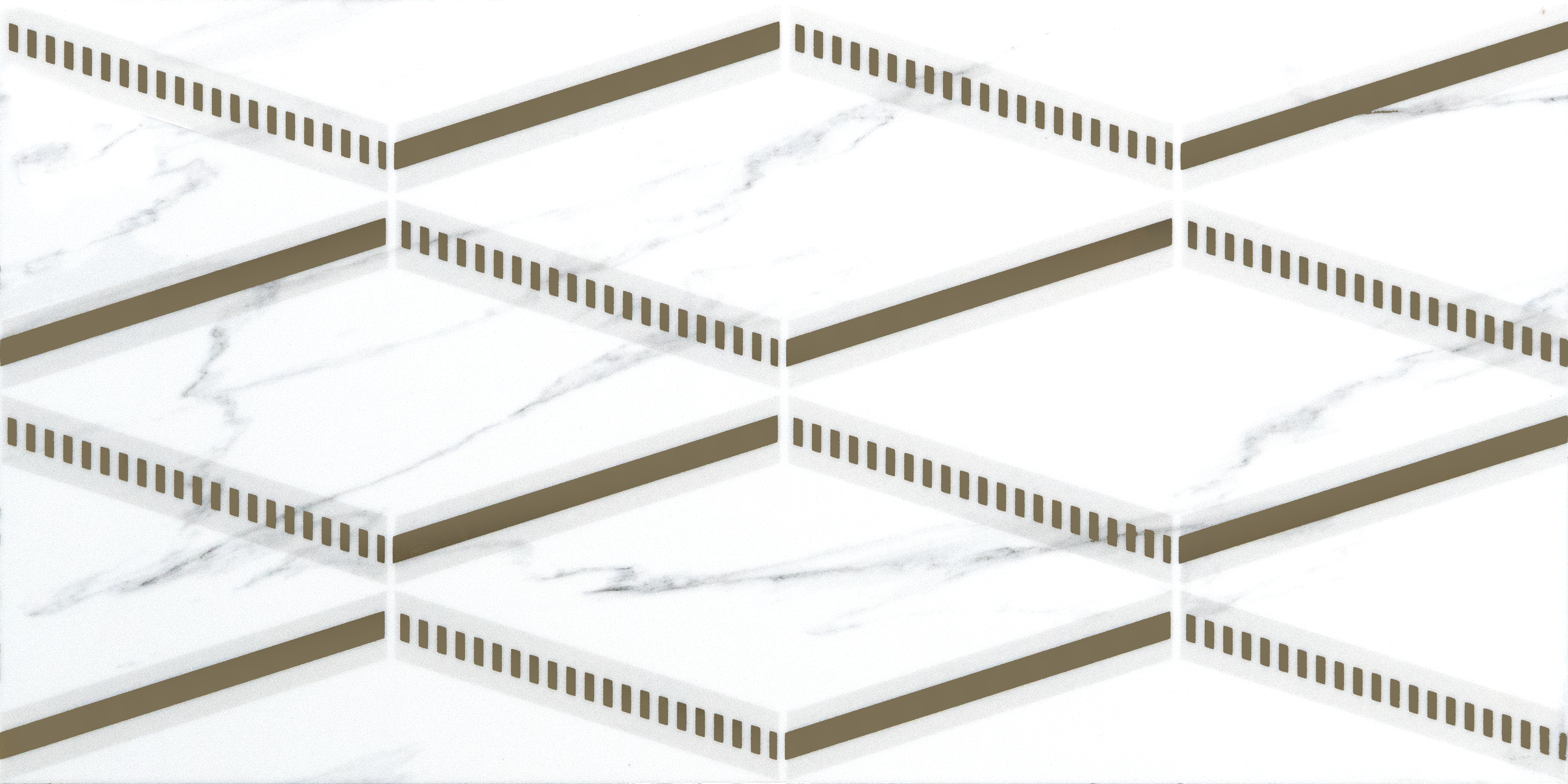 Glass Highligter Wall Tile TL 00261 Marble Prism 2 ft x 1 ft Glossy Finish Ceramic Tile - 9 mm | Suitable For Bathroom, Kitchen Backsplashes