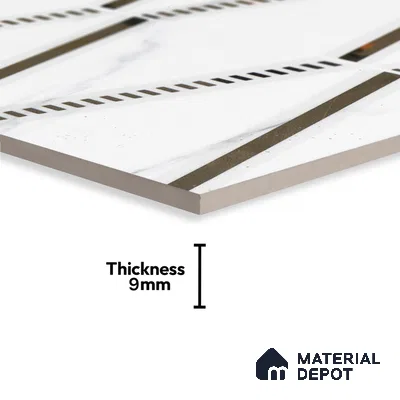 Glass Highligter Wall Tile TL 00261 Marble Prism 2 ft x 1 ft Glossy Finish Ceramic Tile - 9 mm | Suitable For Bathroom, Kitchen Backsplashes