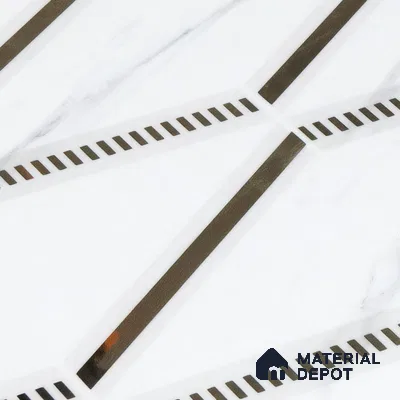 Glass Highligter Wall Tile TL 00261 Marble Prism 2 ft x 1 ft Glossy Finish Ceramic Tile - 9 mm | Suitable For Bathroom, Kitchen Backsplashes